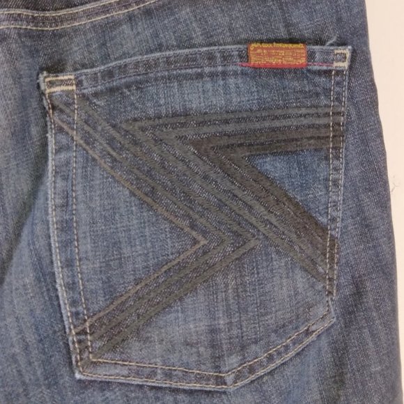 7 For All Mankind Dark Wash Bootcut Jeans Sz 31 - Picture 6 of 8